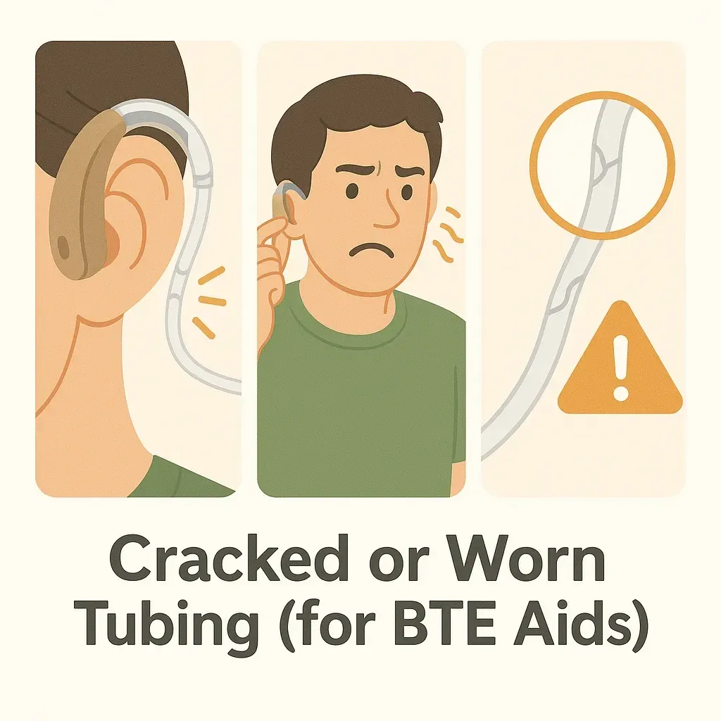 Cracked or Worn Tubing (for BTE Aids)